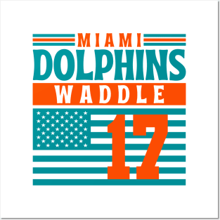 Miami Dolphins Waddle 17 American Flag Football Posters and Art